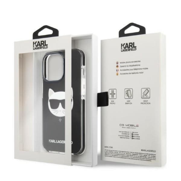 Karl Lagerfeld iPhone 13 Pro Max Skal Choupette Head - Svart