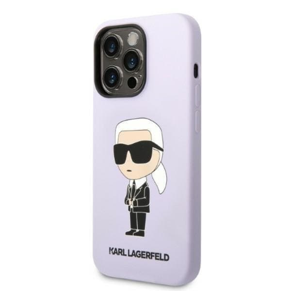 Karl Lagerfeld iPhone 14 Pro Skal Silicone Ikonik - Lila