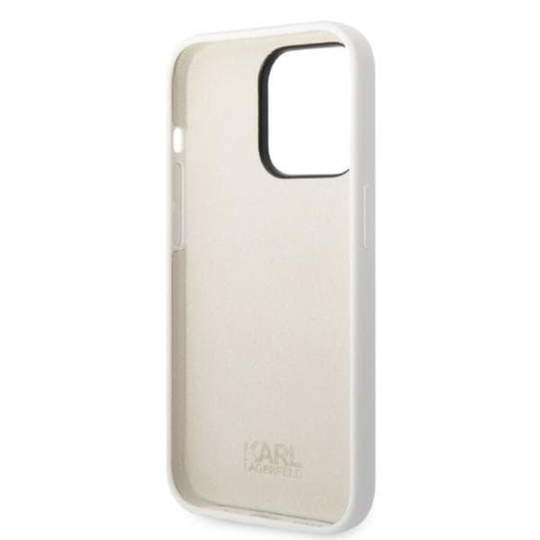 Karl Lagerfeld iPhone 14 Pro Skal Silicone Ikonik - Vit