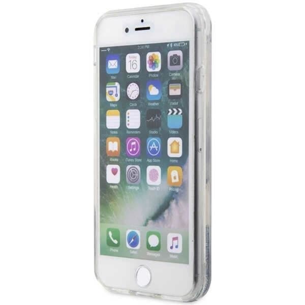 Karl Lagerfeld iPhone 7/8/SE (2020/2022) Skal Liquid Glitter Head - Silver