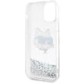 Miniatyrbild 6 av 7: Karl Lagerfeld iPhone 12/12 Pro Skal Liquid Glitter Choupette Head - Silver