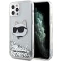 Miniatyrbild 1 av 7: Karl Lagerfeld iPhone 12/12 Pro Skal Liquid Glitter Choupette Head - Silver