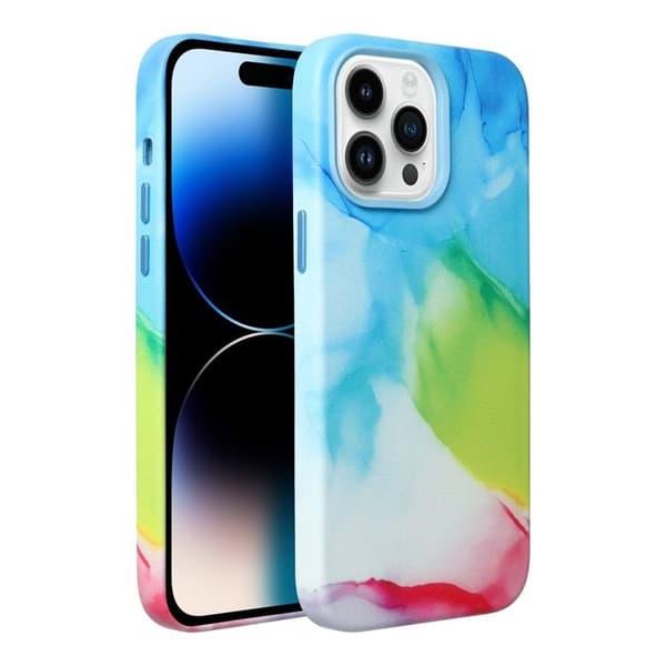 iPhone 11 Pro Max Magsafe Mobilskal Läder - Multicolor Splash