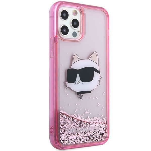 Karl Lagerfeld iPhone 12/12 Pro Mobilskal Choupette's Head - Rosa