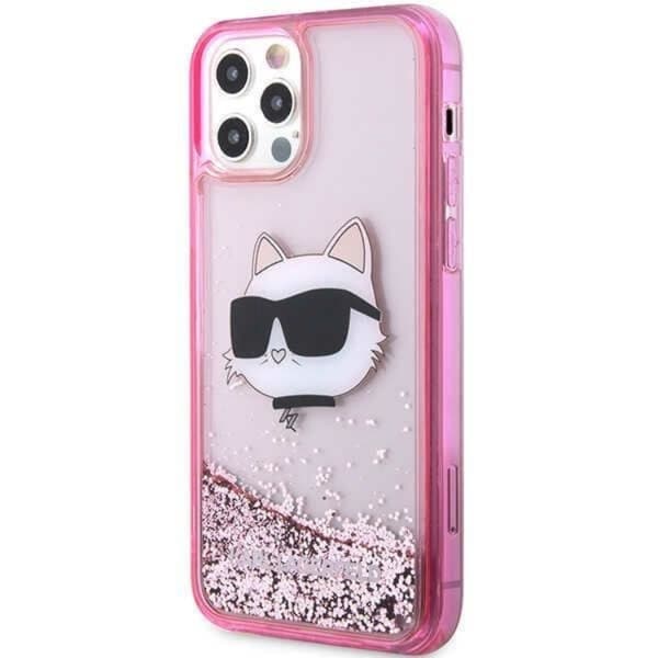 Karl Lagerfeld iPhone 12/12 Pro Mobilskal Choupette's Head - Rosa