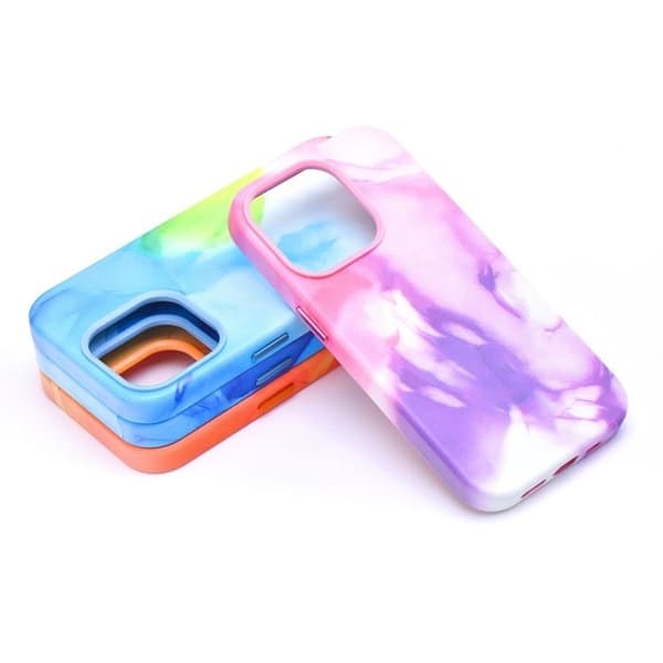 iPhone 13 Pro Max Magsafe Mobilskal Läder - Lila Splash