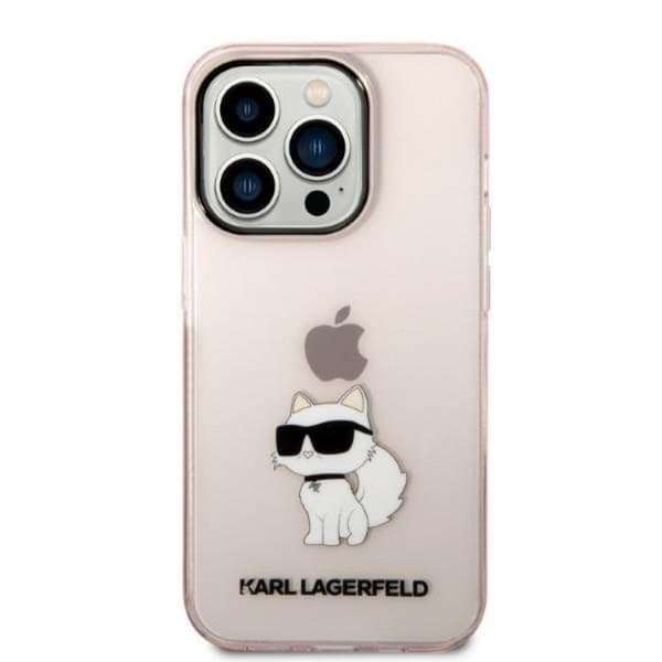 Karl Lagerfeld iPhone 14 Pro Mobilskal Ikonik Choupette - Rosa