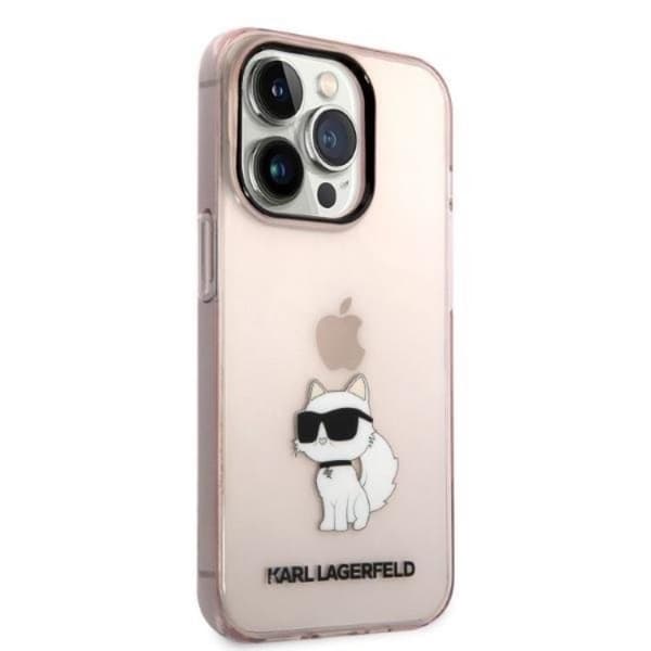 Karl Lagerfeld iPhone 14 Pro Mobilskal Ikonik Choupette - Rosa