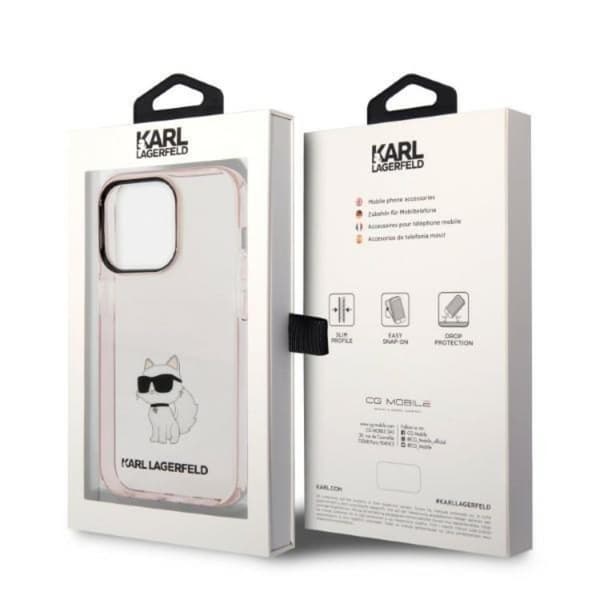 Karl Lagerfeld iPhone 14 Pro Mobilskal Ikonik Choupette - Rosa