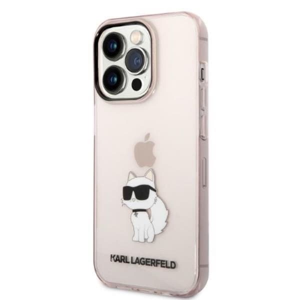 Karl Lagerfeld iPhone 14 Pro Mobilskal Ikonik Choupette - Rosa