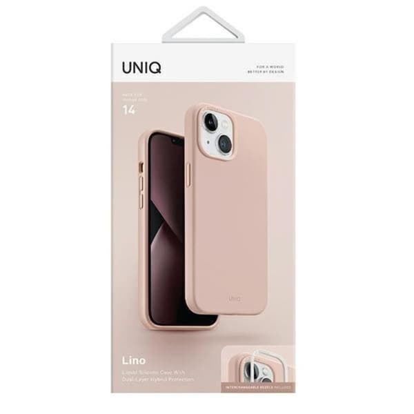 Uniq iPhone 14 Mobiskal Lino - Rosa
