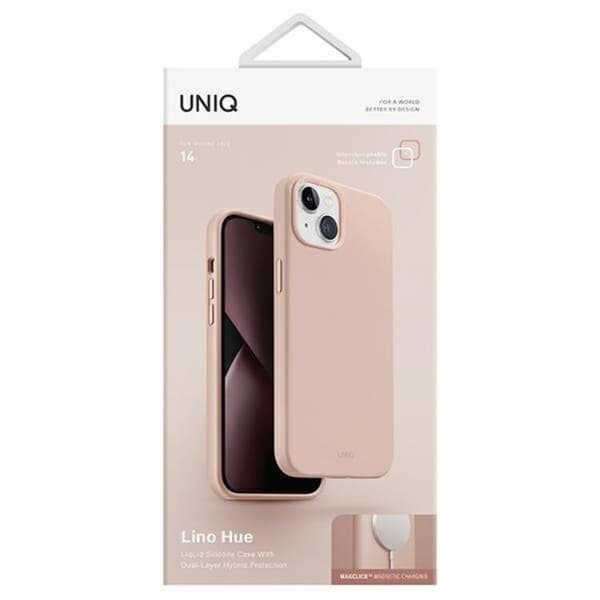 Uniq iPhone 14 Plus Mobiskal Magsafe Lino Hue - Rosa