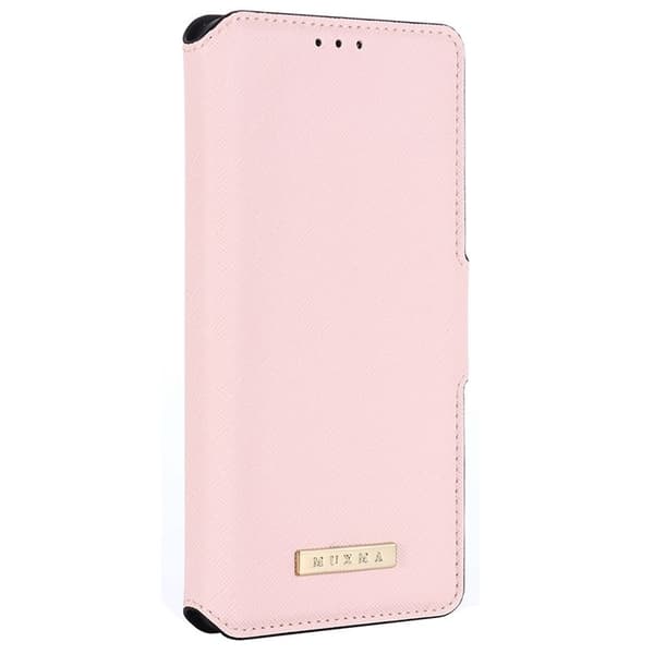 MUXMA iPhone 14 Pro Plånboksfodral Cross Texture - Rosa