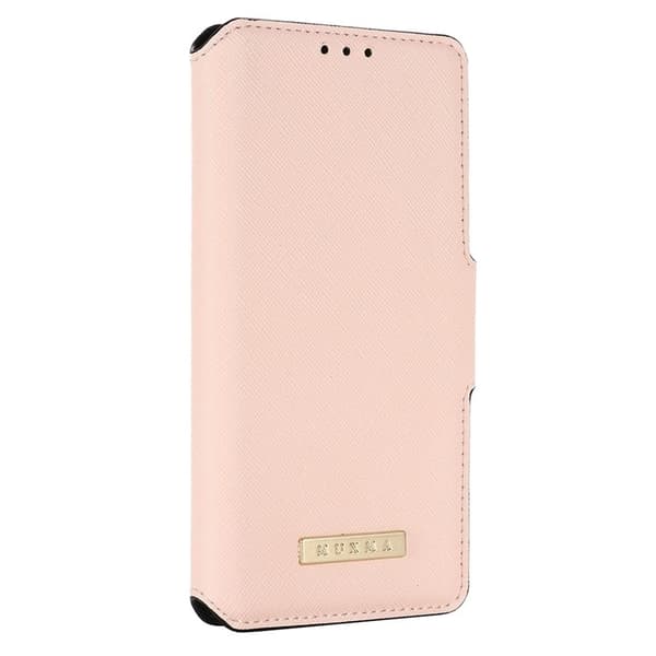MUXMA iPhone 14 Plus Plånboksfodral Cross Texture - Rosa