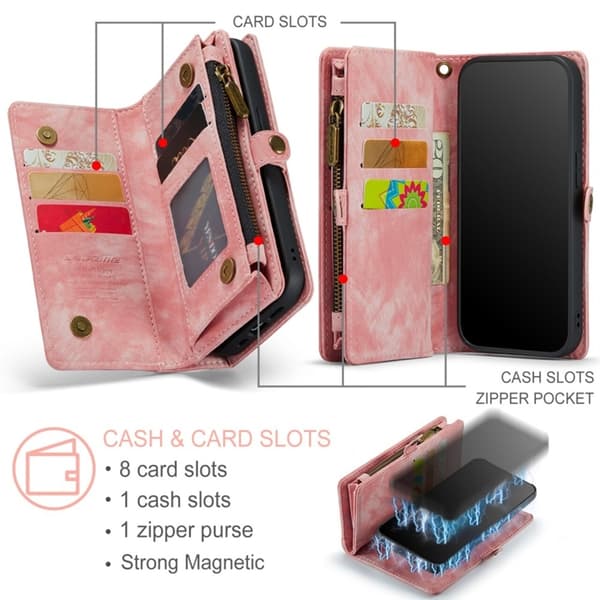 Caseme iPhone 7/8 Plus Plånboksfodral Detachable - Rosa