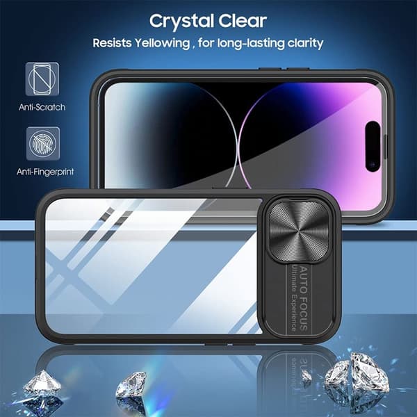 iPhone 11 Pro Max Mobilskal 360 Kamera Slider - Svart