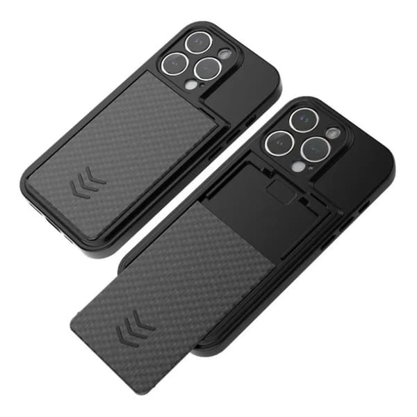 iPhone 14 Pro Max Mobilskal Korthållare - Svart