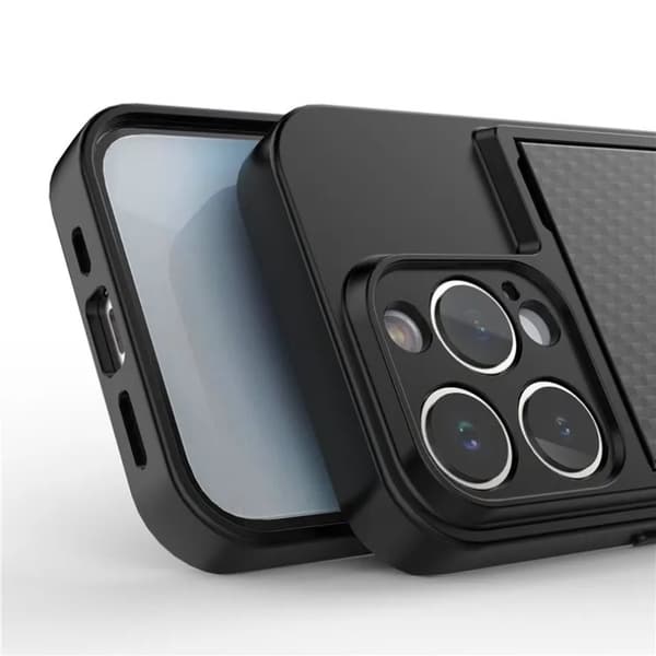 iPhone 14 Pro Max Mobilskal Korthållare - Svart