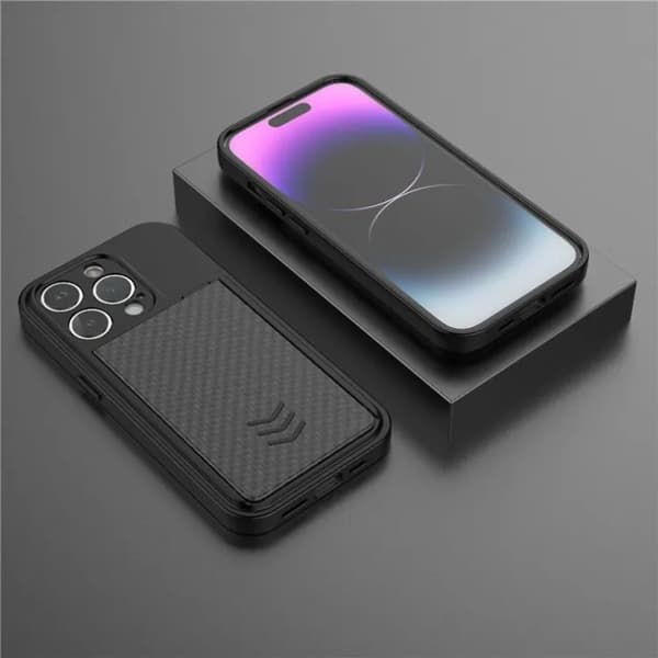 iPhone 14 Pro Max Mobilskal Korthållare - Svart