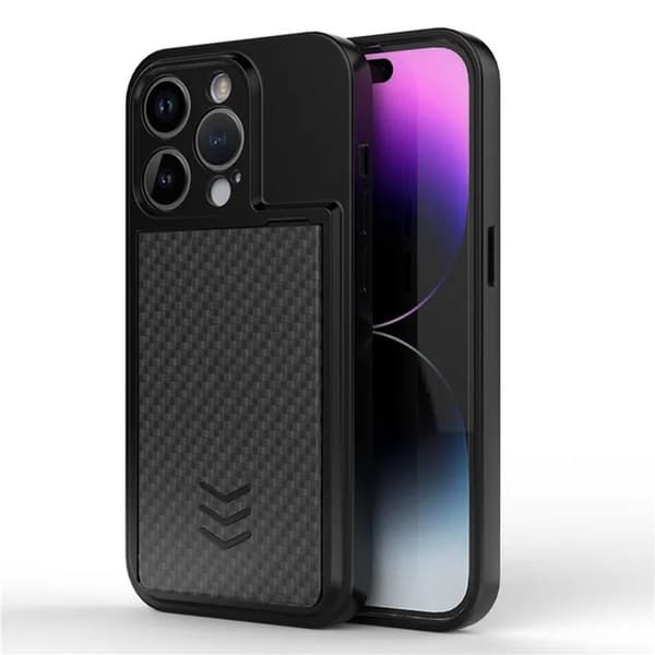 iPhone 14 Pro Max Mobilskal Korthållare - Svart