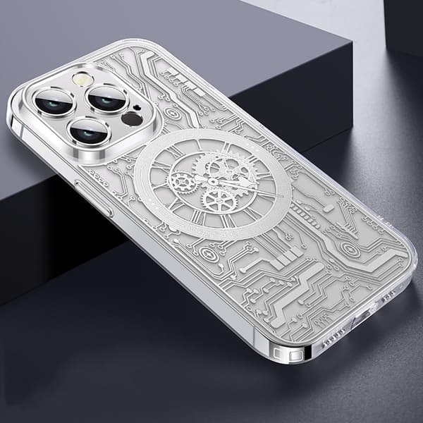 iPhone 14 Pro Mobilskal Magsafe Mechanical - Silver