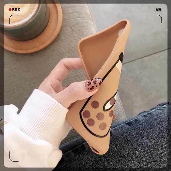 iPhone 11 Mobilskal Boba Milk Tea Silikon - Brun