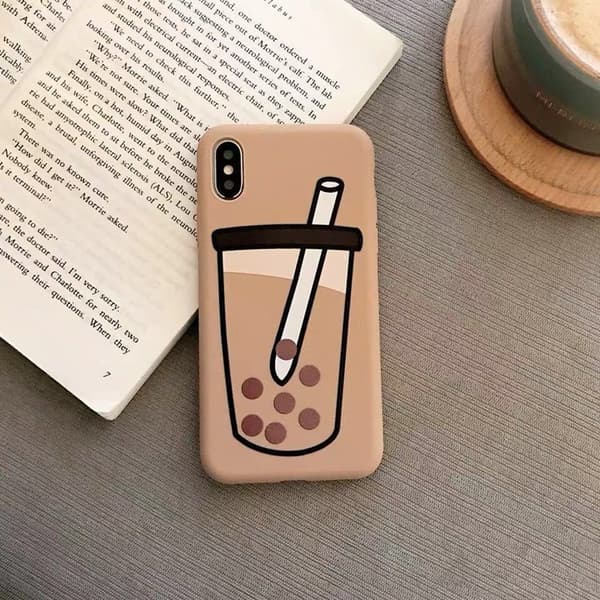 iPhone 11 Mobilskal Boba Milk Tea Silikon - Brun