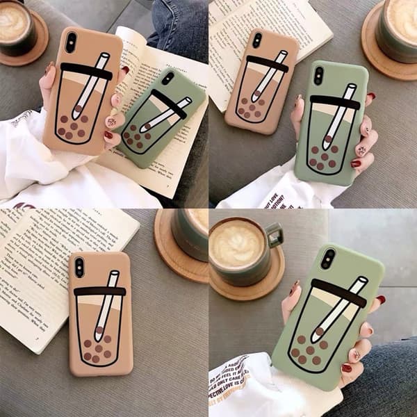 iPhone 11 Mobilskal Boba Milk Tea Silikon - Brun