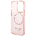 Miniatyrbild 6 av 7: Guess iPhone 14 Pro Max Mobilskal MagSafe Gold Outline - Rosa