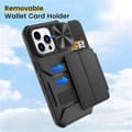 Miniatyrbild 6 av 10: iPhone 14 Pro Max Plånboksfodral PU Läder Shockproof  - Svart