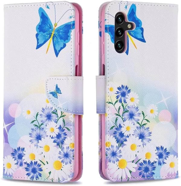 Lompakkokotelo Samsung Galaxy A34 - Perhosia Ja Kukkia