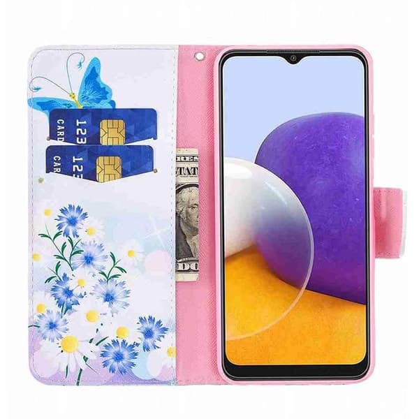 Lompakkokotelo Samsung Galaxy A34 - Perhosia Ja Kukkia