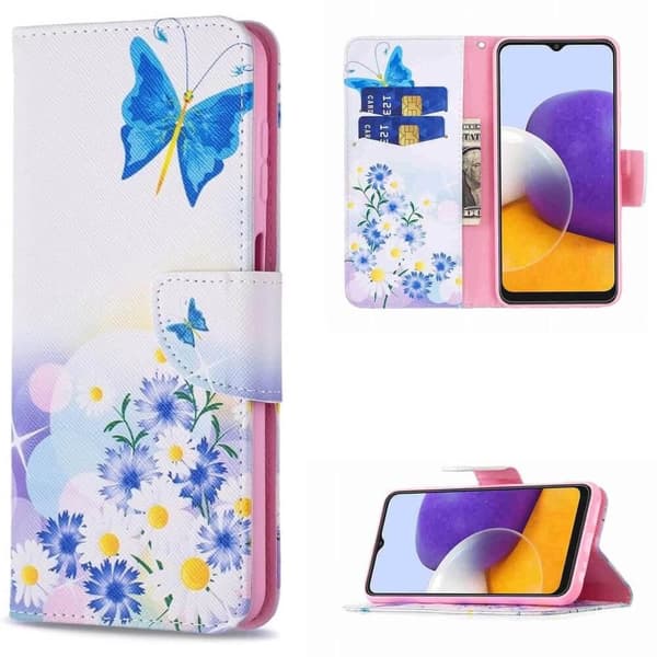 Plånboksfodral Samsung Galaxy A34 – Fjärilar och Blommor