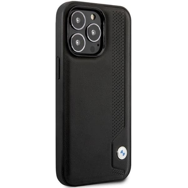 BMW iPhone 14 Pro Max Mobilskal Läder Blue Dots - Svart