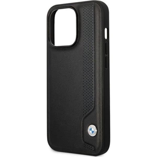 BMW iPhone 14 Pro Max Mobilskal Läder Blue Dots - Svart