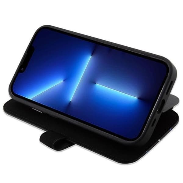 BMW iPhone 14 Pro Plånboksfodral Läder Stramp Lines - Blå