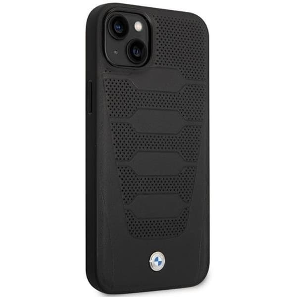 BMW iPhone 14 Mobilskal Läder Seats Pattern - Svart
