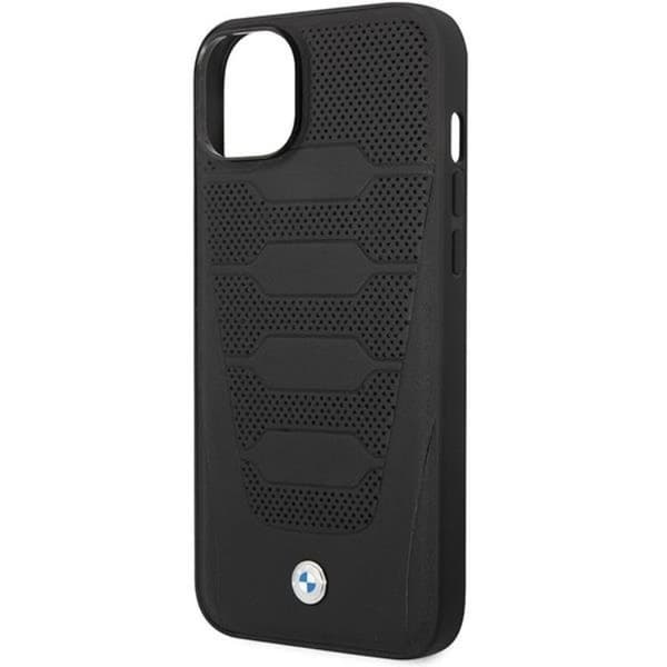 BMW iPhone 14 Mobilskal Läder Seats Pattern - Svart