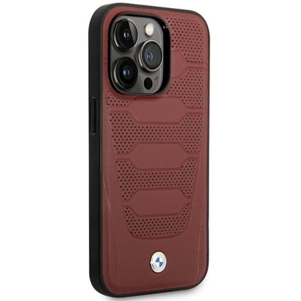 BMW iPhone 14 Pro Max Mobilskal Magsafe Läder Seats Pattern