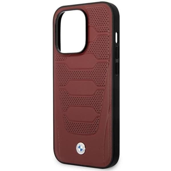 BMW iPhone 14 Pro Max Mobilskal Magsafe Läder Seats Pattern