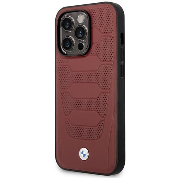 BMW iPhone 14 Pro Max Mobilskal Magsafe Läder Seats Pattern