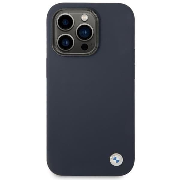 BMW iPhone 14 Pro Max Mobilskal Magsafe Silicone Metal Logo -Navy