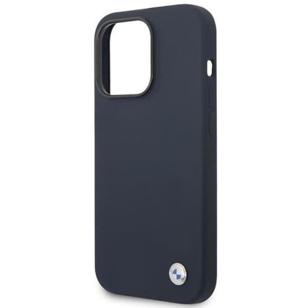 BMW iPhone 14 Pro Max Mobilskal Magsafe Silicone Metal Logo -Navy