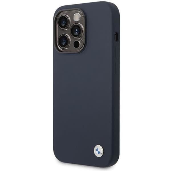 BMW iPhone 14 Pro Max Mobilskal Magsafe Silicone Metal Logo -Navy