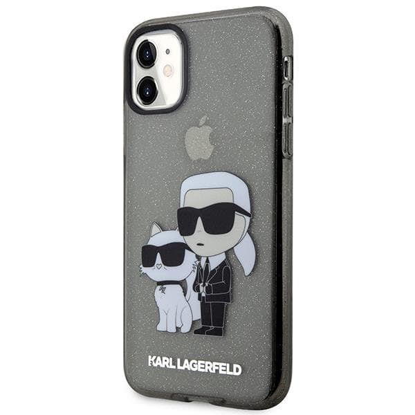 Karl Lagerfeld iPhone 11 / XR Skal Gliter Karl&Choupette - Svart