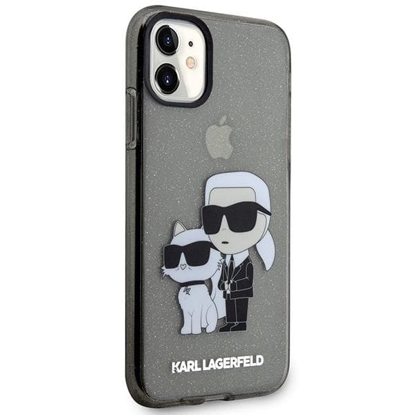 Karl Lagerfeld iPhone 11 / XR Skal Gliter Karl&Choupette - Svart