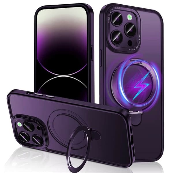 iPhone 13 Pro Max Mobilskal Magsafe Ringhållare Kickstand - Lila