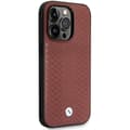 Miniatyrbild 4 av 8: BMW iPhone 14 Pro Mobilskal Läder Diamond Pattern - Burgundy