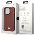 Miniatyrbild 8 av 8: BMW iPhone 14 Pro Mobilskal Läder Diamond Pattern - Burgundy
