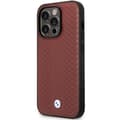 Miniatyrbild 2 av 8: BMW iPhone 14 Pro Mobilskal Läder Diamond Pattern - Burgundy